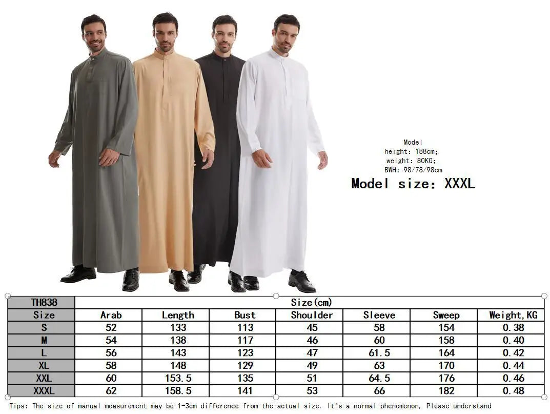 Muslim Abaya Prayer Kaftan Men Kimono Dishdasha Turkey Arabic Djellaba Islam Jubba Thobe Morocco Pocket Robe Ramadan Eid Abayas