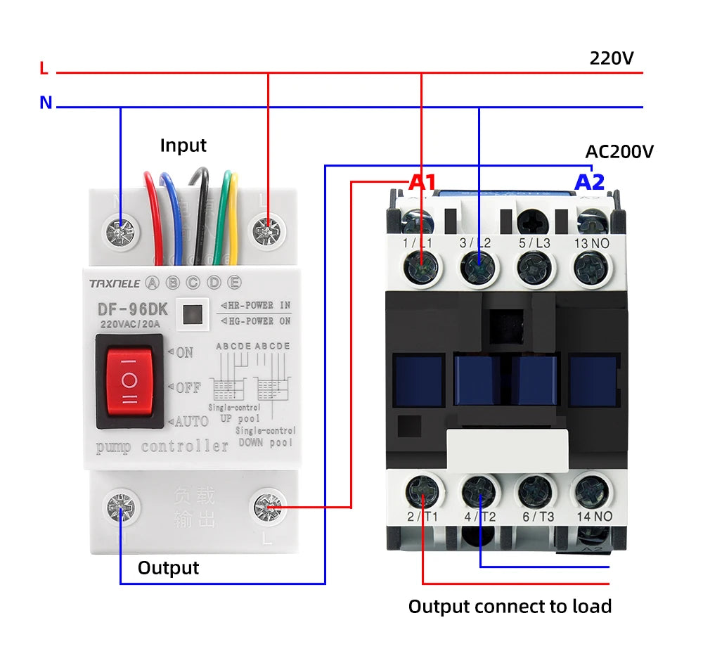 DF-96D Automatic Water Level Controller Switch 20A 220V Water tank Liquid Level Detection Sensor Water Pump Controller