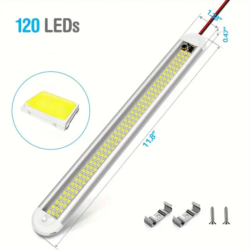 4pcs 12V 24V LED Interior Light Bar 120LED Led Strip Trunk Lamp For Enclosed Cargo Trailer Car RV Van Truck Lorry Camper Caravan