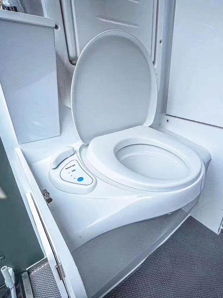 Campervan Rotatable Commode WC of Caravan with 4.54 Gallon Dirty Water Tank White Water Closet for Motorhome Campervan Commode