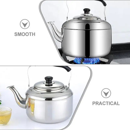 6L Stove Top Whistling Tea Kettle Teapot Stainless Steel Whistling Pot Metal Stovetop Teapot for Stovetop Induction Stove Top