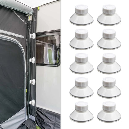 10 Packs High-Grip Awning Suction Cup Fixing Pads Caravan Motorhome Organizer W/Securing Hooks Car Camping Tarpaulin Accessories