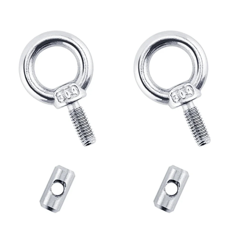 2Pcs Awning Rail Stoppers Stops Motorhome Campervan Caravan Silver Stainless Steel M4 X 12mm X 6mm Diameter Camper RV Parts