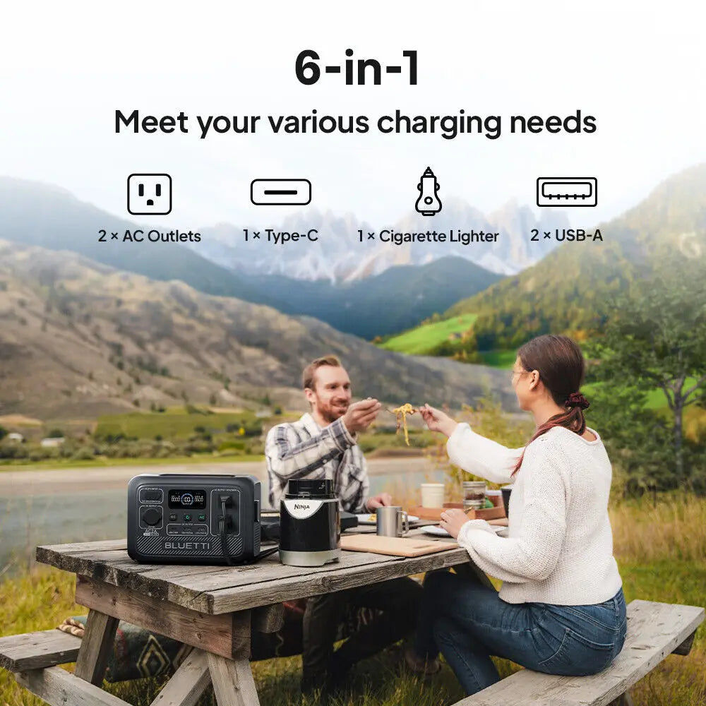 [US Plug] BLUETTI AC2A 300W 204Wh Portable Power Station LiFePO4 Battery Backup Solar Generator 3,000+ Cycle App Camping RV Life