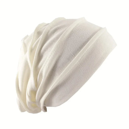 Breathable Elastic Women's Turban Hat Soft Ruffle Head Wrap Cap Lady Cancer Chemo Cap Muslim Headscarf Hat