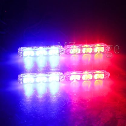 4*3 LED Police Lights for Car Led Flasher Fso Cigaretteer Grill Warning Lamp 12V Motorcycles Strobe Lights Flashlight