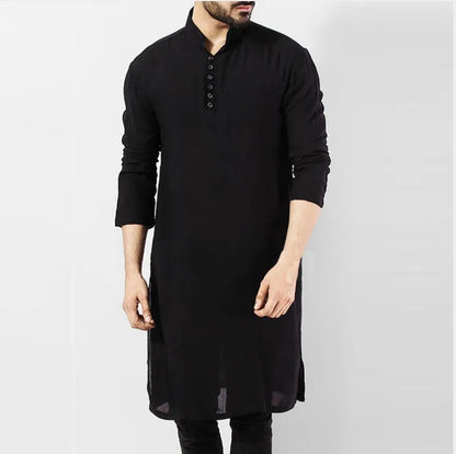 Abaya Men Shirts Long Sleeve Dress Islamic Chemise Elegant Kaftan Robe Pakistani Man Indian Clothes Muslim Eid Clothing S-5XL