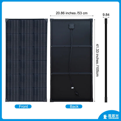 XINPUGUANG 1kw 1000W 500W 300W 100W Solar Panel Monocrystalline Waterproof For Home Charge 12V  24V Outdoor camping car Battery