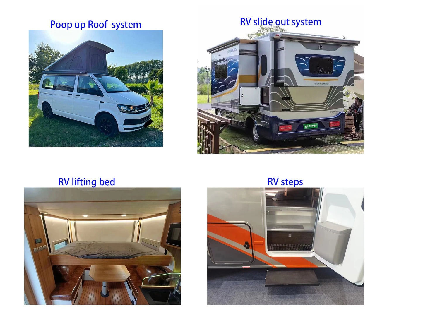 Mercedes Sprinter campervan conversion kit rv lift bed and roof top tent pop up roof lifting mechanism from Dongtai