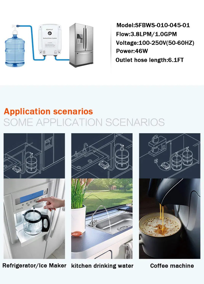 220V Electric Water Dispenser Water Pump RV System Portable Drinking Water Pump for Fridge Ice Maker Faucet