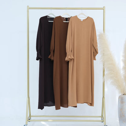 Abaya Muslim Woman Dress Sweet Style Long Sleeves Dubai Turkey Modest Clothing Islam Hijabi Robe Elegant Dresses Ramadan Eid