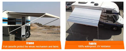 Popular 12V DC full cassette camper van awnings