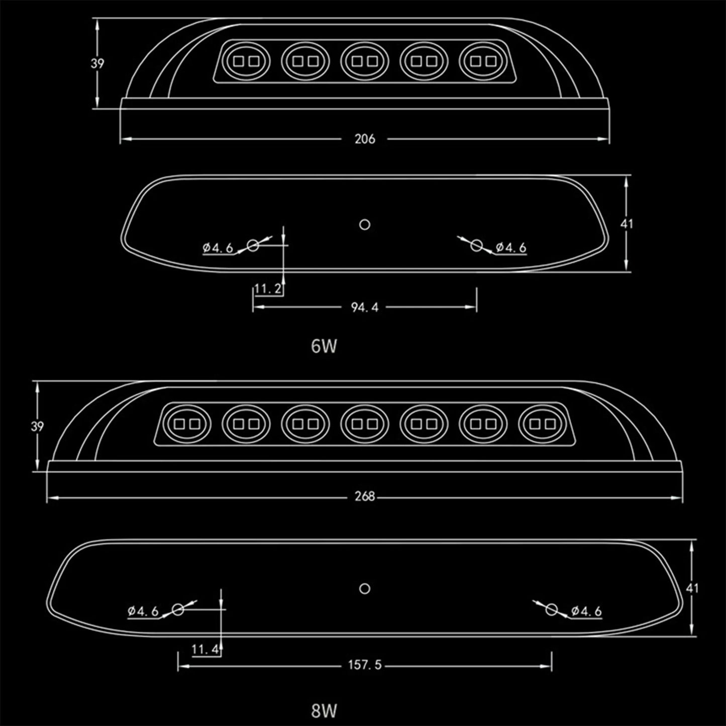 12V 8W 10LED RV LED Awning Porch Light Waterproof Caravan Interior Wall Lamps Light Bar Van Camper Trailer Exterior Lamp