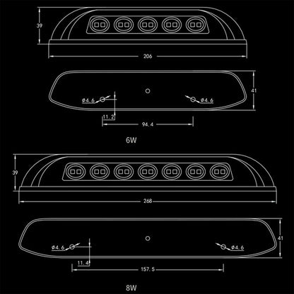 12V 8W 10LED RV LED Awning Porch Light Waterproof Caravan Interior Wall Lamps Light Bar Van Camper Trailer Exterior Lamp