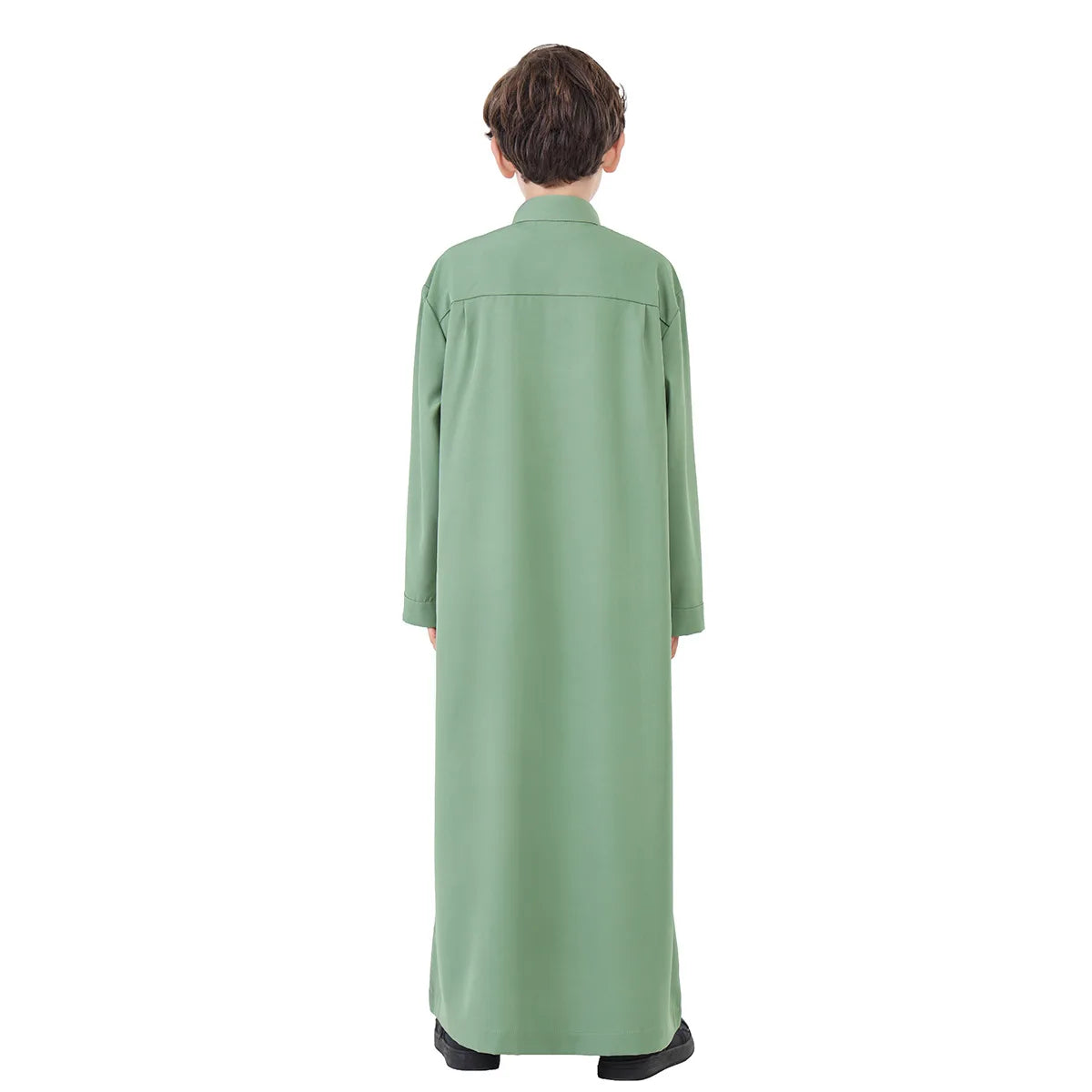 2025 Muslim Kids Jubba Thobe Solid Long Sleeve Robe Arab Islamic Clothing Middle East Teen Abaya Ramadan Kaftan Boys Robe Dress