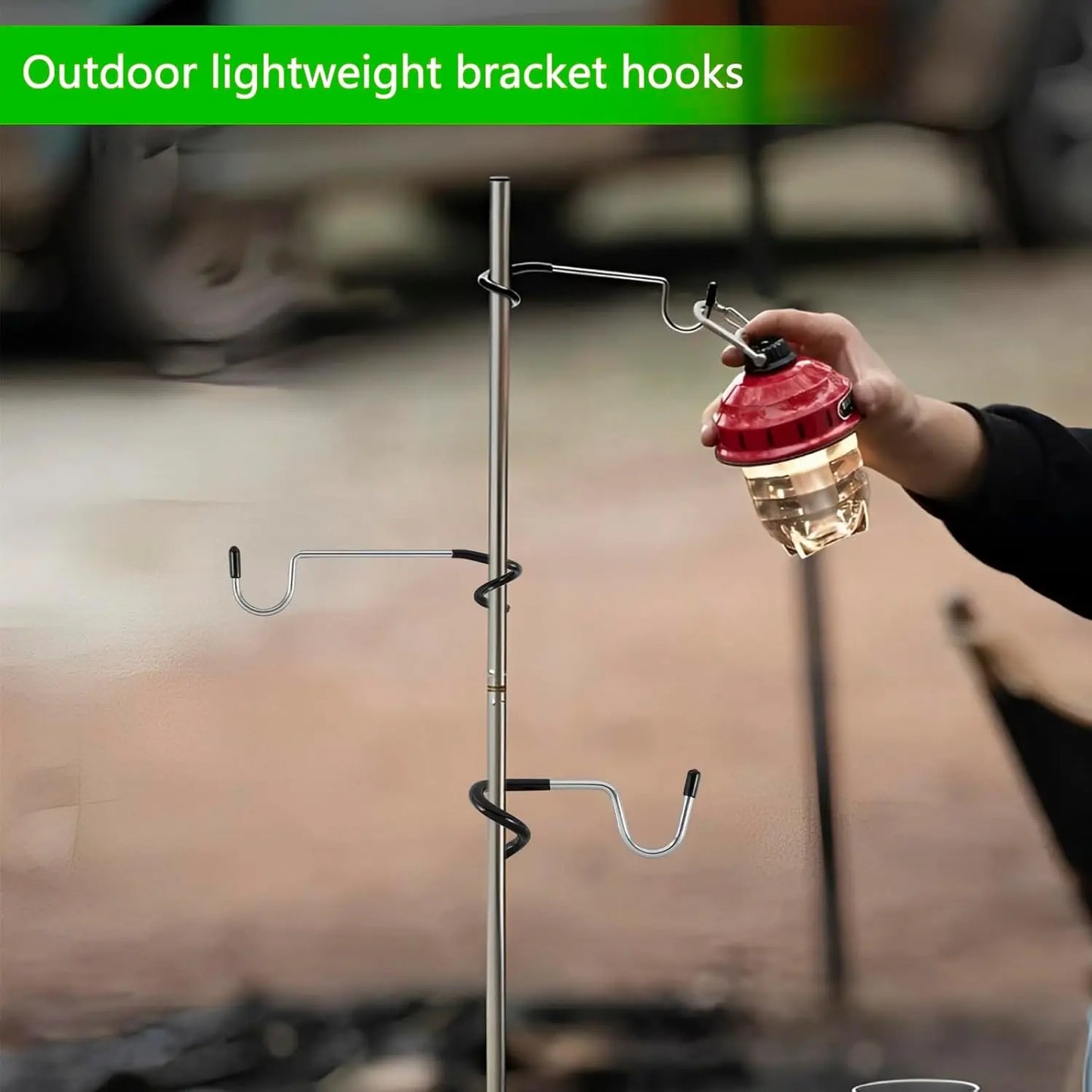 1/2Pcs Heavy Duty Camping Tent Accessories Lantern Stand Hook Non-Slip Camping Light Pole Hanger for Camping Lights Lanterns