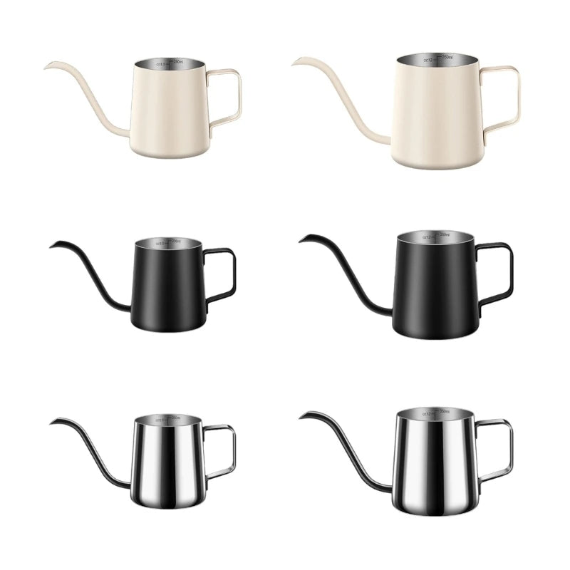 Stainless Steels Hand Brewed Coffees Pots Pour Overs Coffees Kettles Long narrow Spouts Dripping Kettles Gooses Neck Dropship