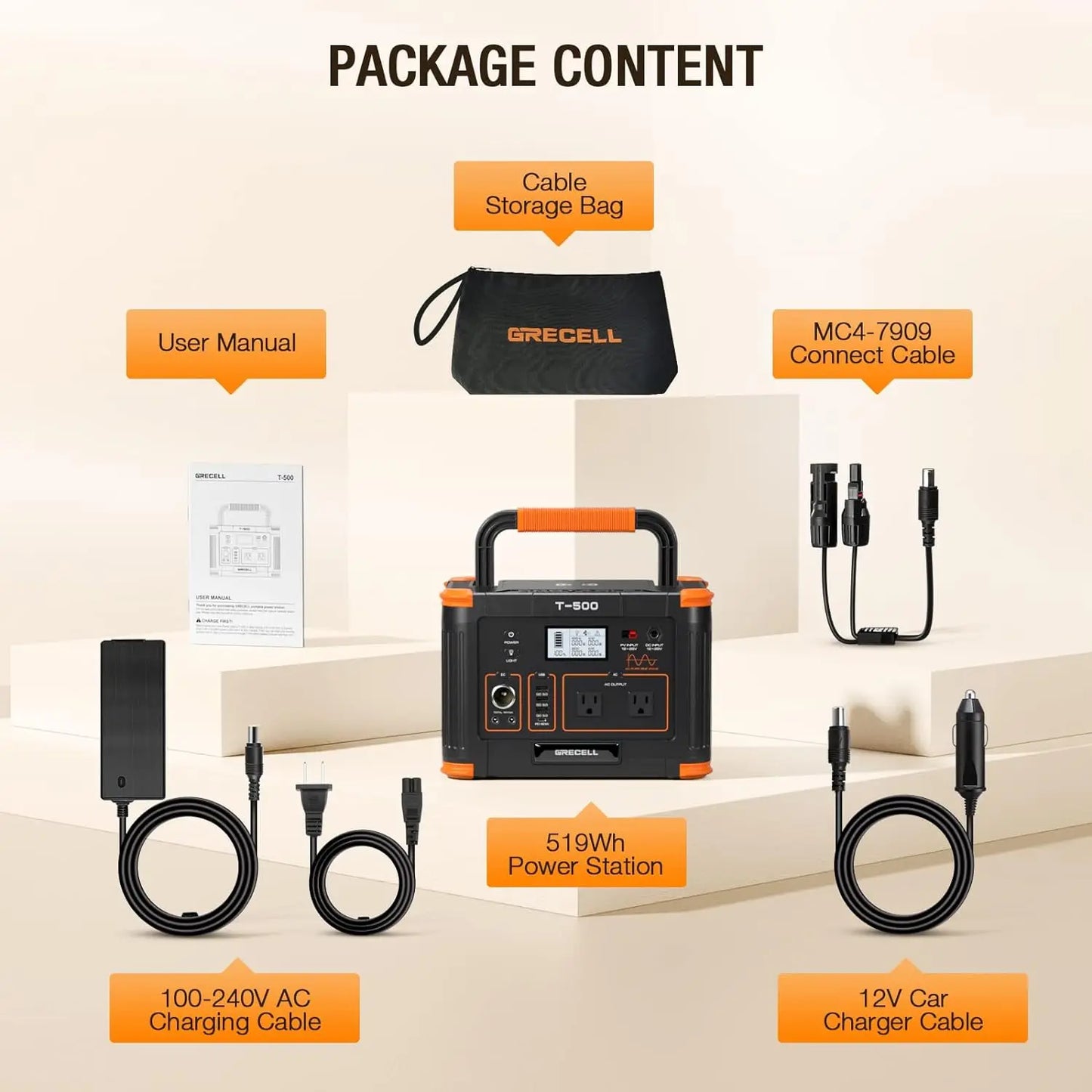 Portable Power Station Solar Powered Generator with  AC Outlet PD Fast Charging Backup Lithium Battery