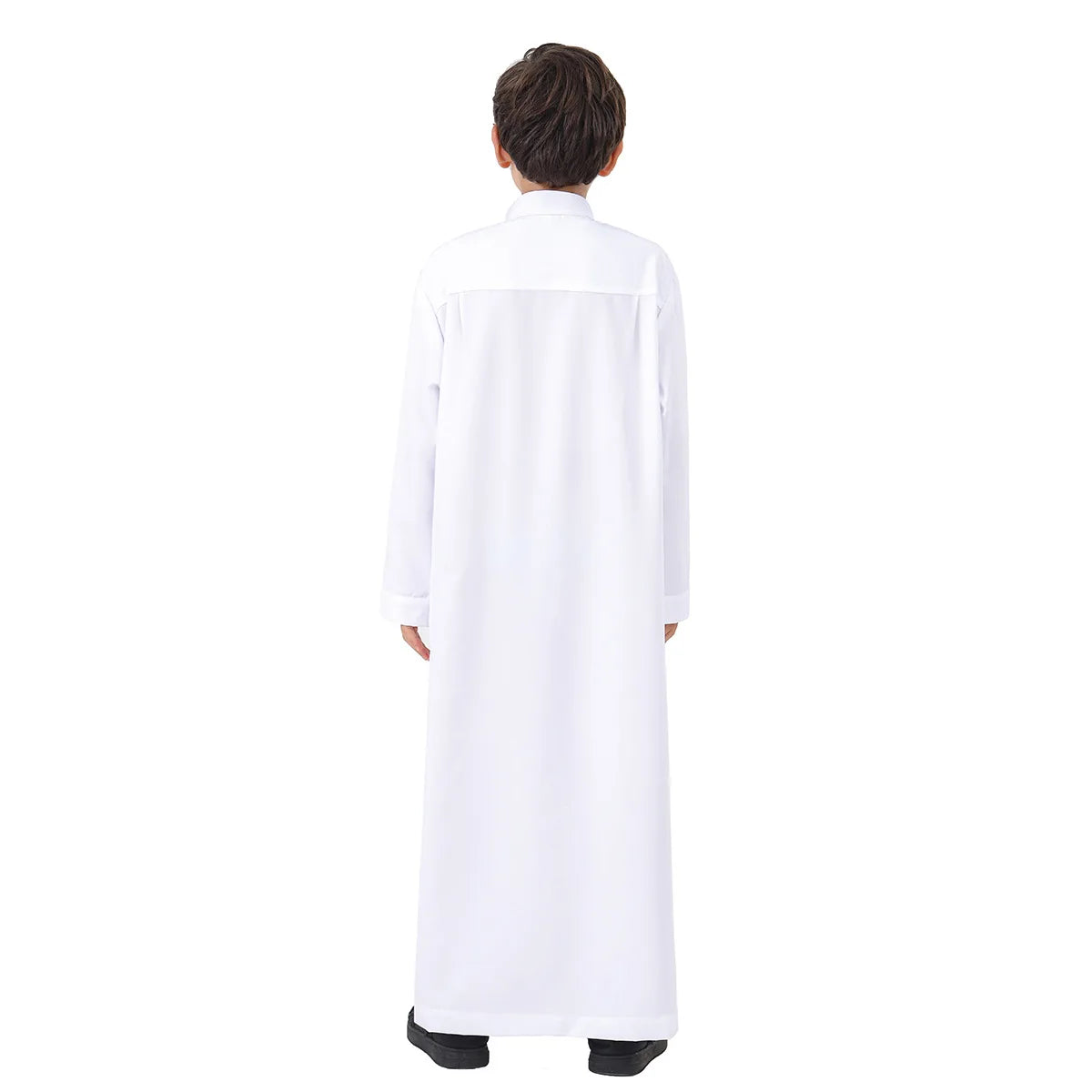 2025 Muslim Kids Jubba Thobe Solid Long Sleeve Robe Arab Islamic Clothing Middle East Teen Abaya Ramadan Kaftan Boys Robe Dress