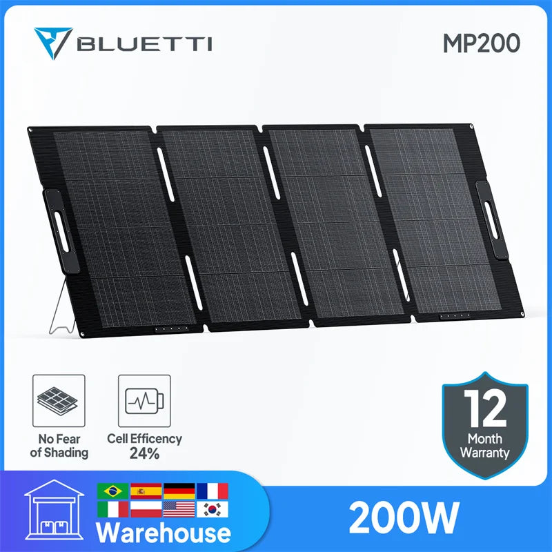 UA Stock BLUETTI MP200 200W Solar Panel Portable Folding Panel Solar Foldable for EB3A EB55 EB70 lP67 Outdoor Camping Car Fish