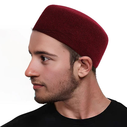 Muslim Caps Men Islamic Prayer Hat Turkish African Kufi Hats Ramadan Eid Accessories Hijab Winter Wool Hat Saudi Arabia Clothing