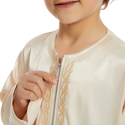 Teenage Ramadan Eid Muslim Robe Islamic Arab Children Long Sleeve Dress Jubba Thobe Abaya Dubai Boys Clothing Turkey Middle East