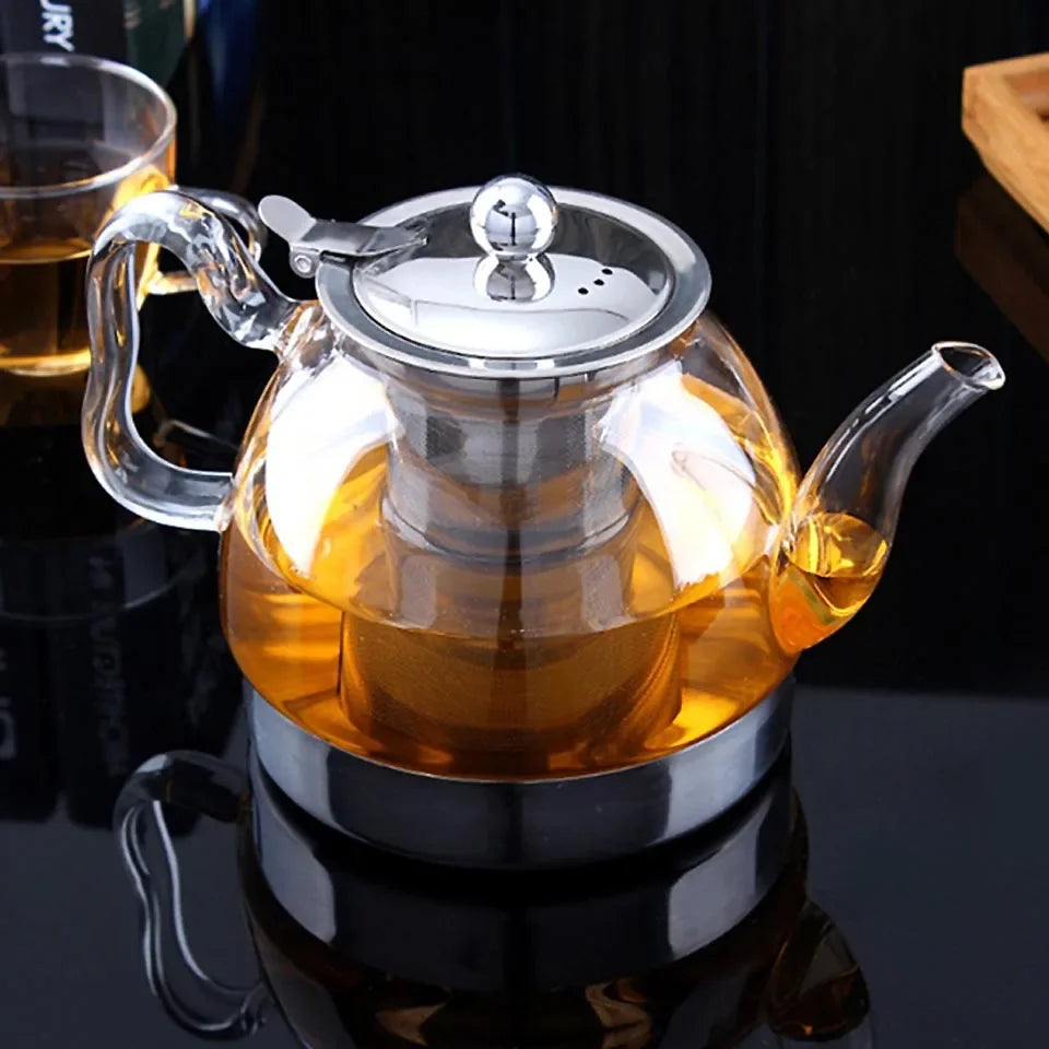 Glass Tea Pots Gas Stove Induction Cooker Water Kettle Chinese Style Teapot With Filter Heat resistant Flower Tea 800/1200ML 1pc