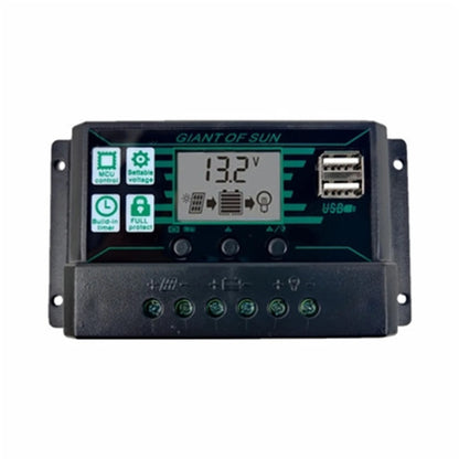 150A 100A 60A 50A 30A 20A 10A MPPT PWM Solar Charge Controller 12V 24V LCD Display 2 USB Port Solar Panel Battery Regulator