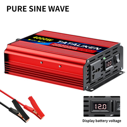 pure sine wave inverter 12V to 220V 1600W 2500W 3500W 4500W DC to AC voltage converter 12 220 mini-car power supply