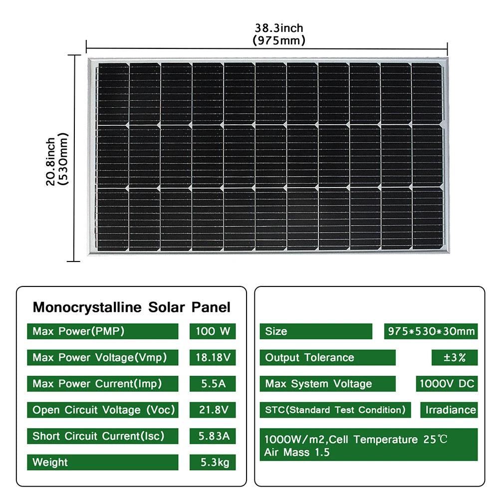 800W Flexible Solar Panel 100W 8PCS Waterproof 200W 300W 400W 500W 600W 1000W 12V Photovoltaic Solar Panel for Camping China