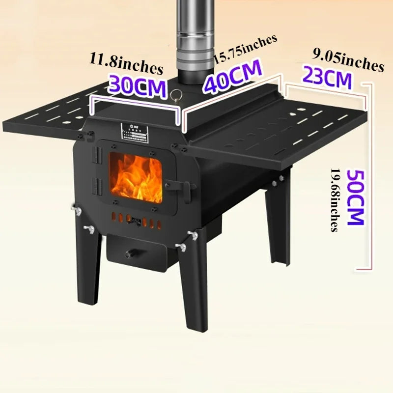 Portable Indoor Camping Wood Stove House Picnic Modern Metal Camping Heater Winter Smokeless Chimenea Artificial Furniture