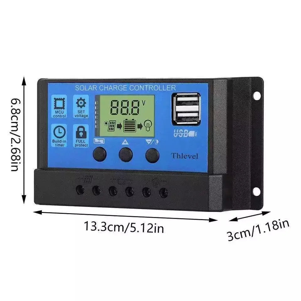 mppt solar charge 10A 20A 30A Solar Controller 12V/24V Solar Regulator PWM Battery Charger LCD Display Dual USB 5V Output