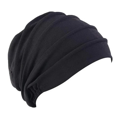 Breathable Elastic Women's Turban Hat Soft Ruffle Head Wrap Cap Lady Cancer Chemo Cap Muslim Headscarf Hat