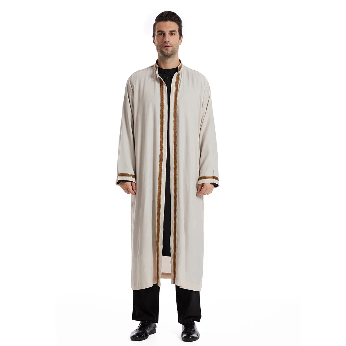 Eid Cardigan Muslim Men Jubba Thobe Mens Abaya Long Dress Islamic Ramadan Kimono Long Robe Saudi Arabic Musulman Caftan Dubai