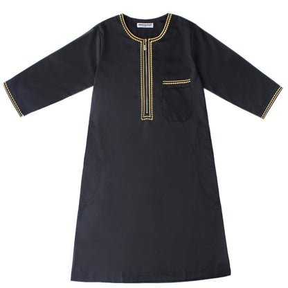 Muslim Saudi Arab Boys Robe Dishdasha Kids Abaya Kaftan Prayer Islam Clothing Long Sleeve Thobe Middle East Teenage Dress Dubai