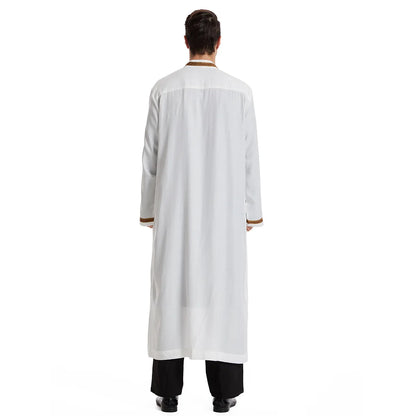 Eid Cardigan Muslim Men Jubba Thobe Mens Abaya Long Dress Islamic Ramadan Kimono Long Robe Saudi Arabic Musulman Caftan Dubai