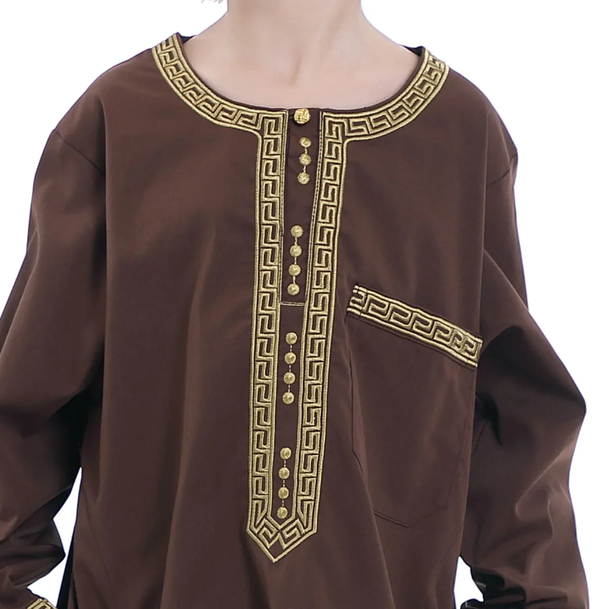 Muslim Saudi Arab Boys Robe Dishdasha Kids Abaya Kaftan Prayer Islam Clothing Long Sleeve Thobe Middle East Teenage Dress Dubai