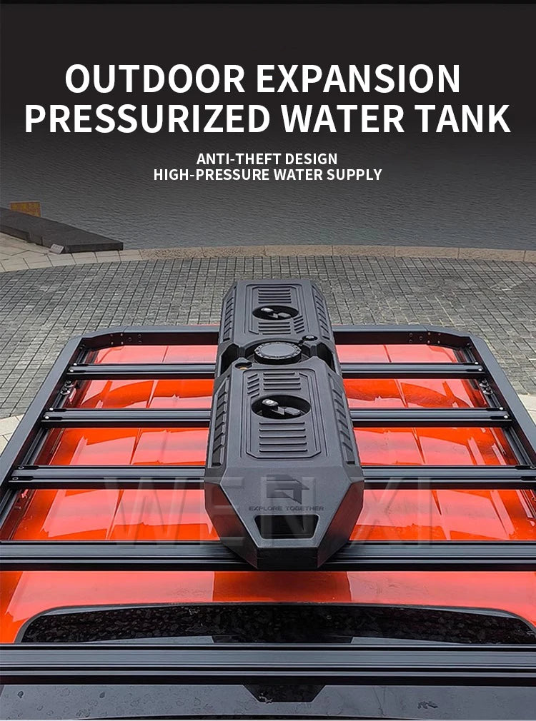 Car Roof Water Tank 30L for Off-Road Vehicles Camping Shower Water Supply for Outdoor Activities Anti-theft