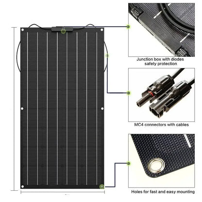 2000W 4000W Solar Panel High Power ETFE Flexible Monocrystalline Solar Cell  Home/Outdoor Camping Cars/Boats 12V Battery Charger