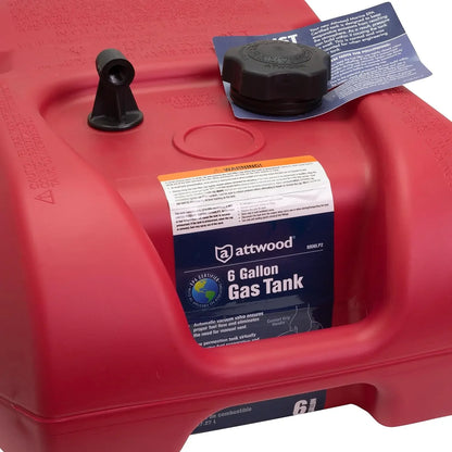 Attwood EPA and CARB Certified 6-Gallon Portable Marine Boat Fuel Tank