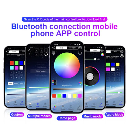 10/14/18 in 1 Led Car Ambient Lights 213 64 Color RGB Symphony Streamer Bluetooth Rainbow Acrylic Strips Atmosphere Lamp Kit 12V