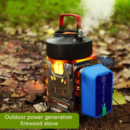 Outdoor Mini Portable Stainless Steel Fire Transformer, Camping, Garden, Picnic, Cooking, Folding, Windproof, Firewood, Power Generation, Heating Furnace, Emergency Charging, Survival Equipment