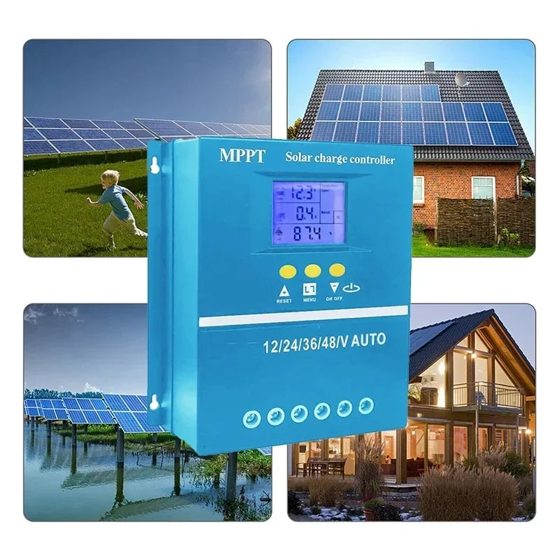 100A MPPT Solar Charge Controller Auto 12V 24V 36V 48V For Lead-acid Lithium Battery Solar PV Regulators LCD Display