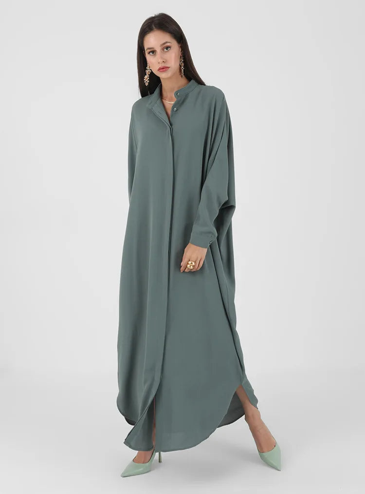 Woman Clothing Kaftan Muslim Robe Embroidered Loose and Breathable Djellaba Abaya Female Jubba Thobe Islam Bat Sleeve Dress Eid