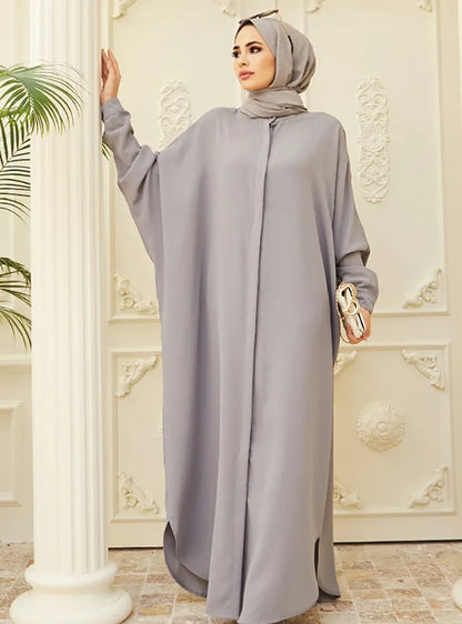 Woman Clothing Kaftan Muslim Robe Embroidered Loose and Breathable Djellaba Abaya Female Jubba Thobe Islam Bat Sleeve Dress Eid