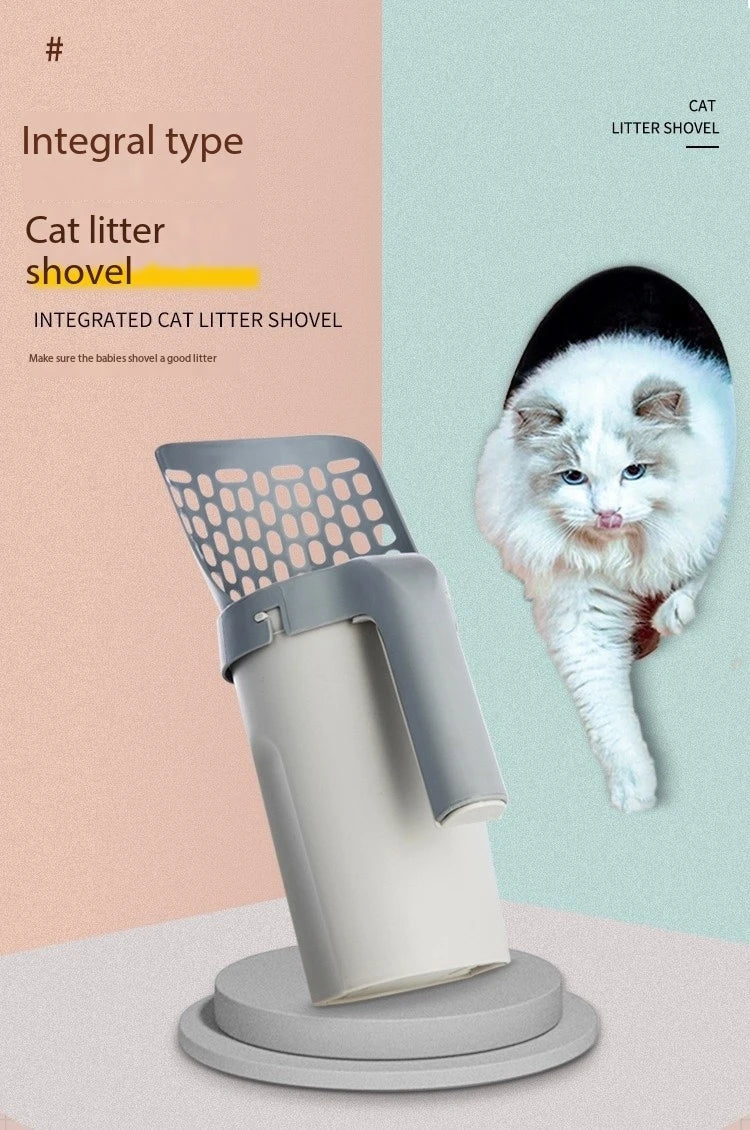 Cat Litter Shovel Scoop with Refill Bag For Pet Filter Clean Toilet Garbage Picker Cat Supplies Cat Litter Box Self Cleaning