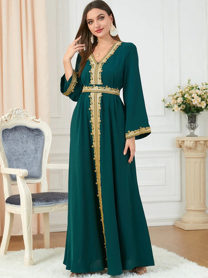 Arab Morocco Muslim Dress Abaya Women embroidery maxi Abayas Dubai Turkey Islam Kaftan Longue Musulmane Vestidos Largos 2022