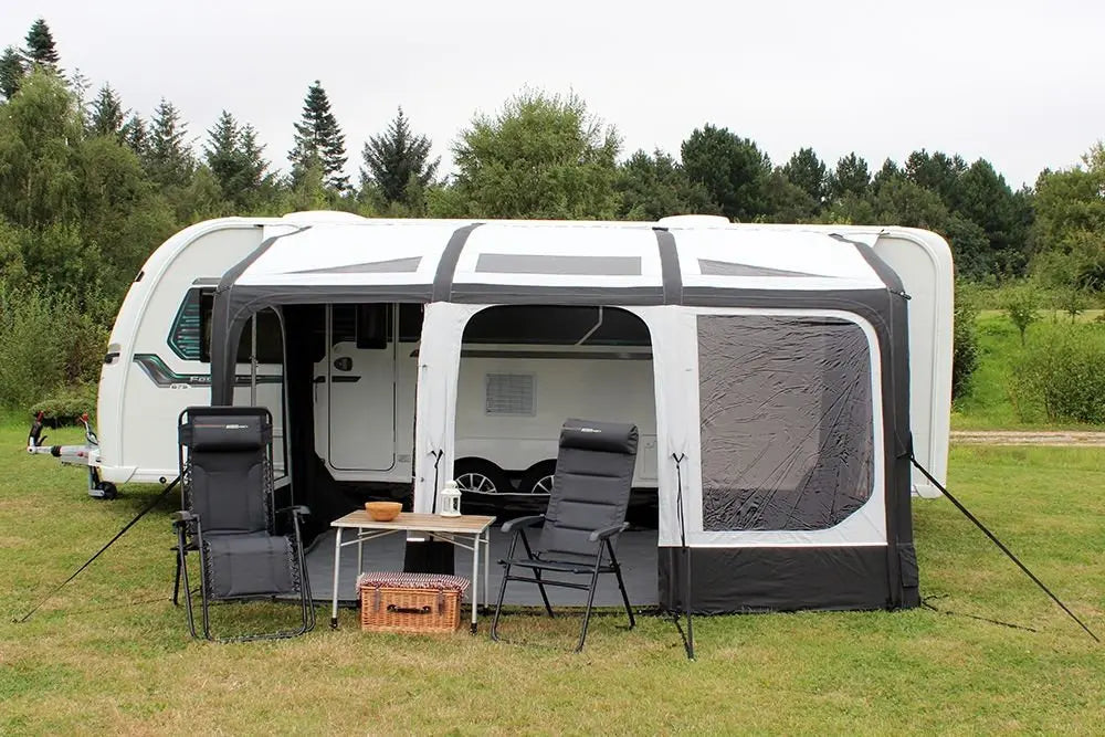 Caravan Awnings,Outdoor Camping Air Awning Caravan Inflatable Tube Tent With Annex Shade Tent Family Large Tunnel Travel Tent