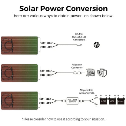 Flexible Solar Panel Kit 300 Watt PV Module 600 Watt 12V/24V Solar Cable Cell for Home Outdoor Car Boat Battery Camping Trip