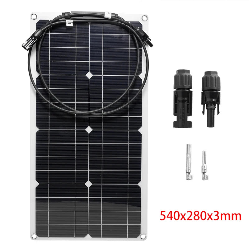 300W/600W Solar Panel 18V Flexible Solar Cell 10A-100A Controller Suitable For Mobile Phone Car RV Camping Solar Plate Charger